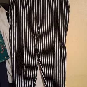 Black and White Striped Men's Pants